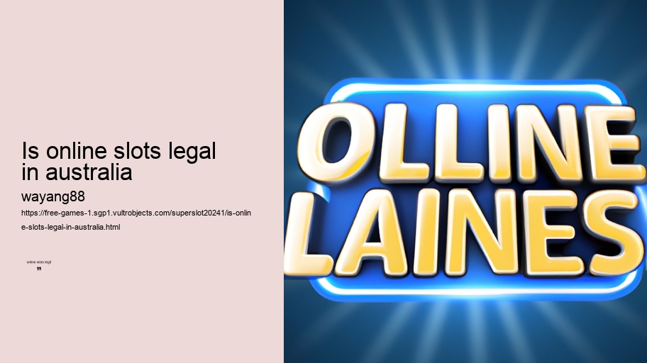 is online slots legal in australia